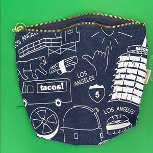 Los Angeles Themed Navy Pouch